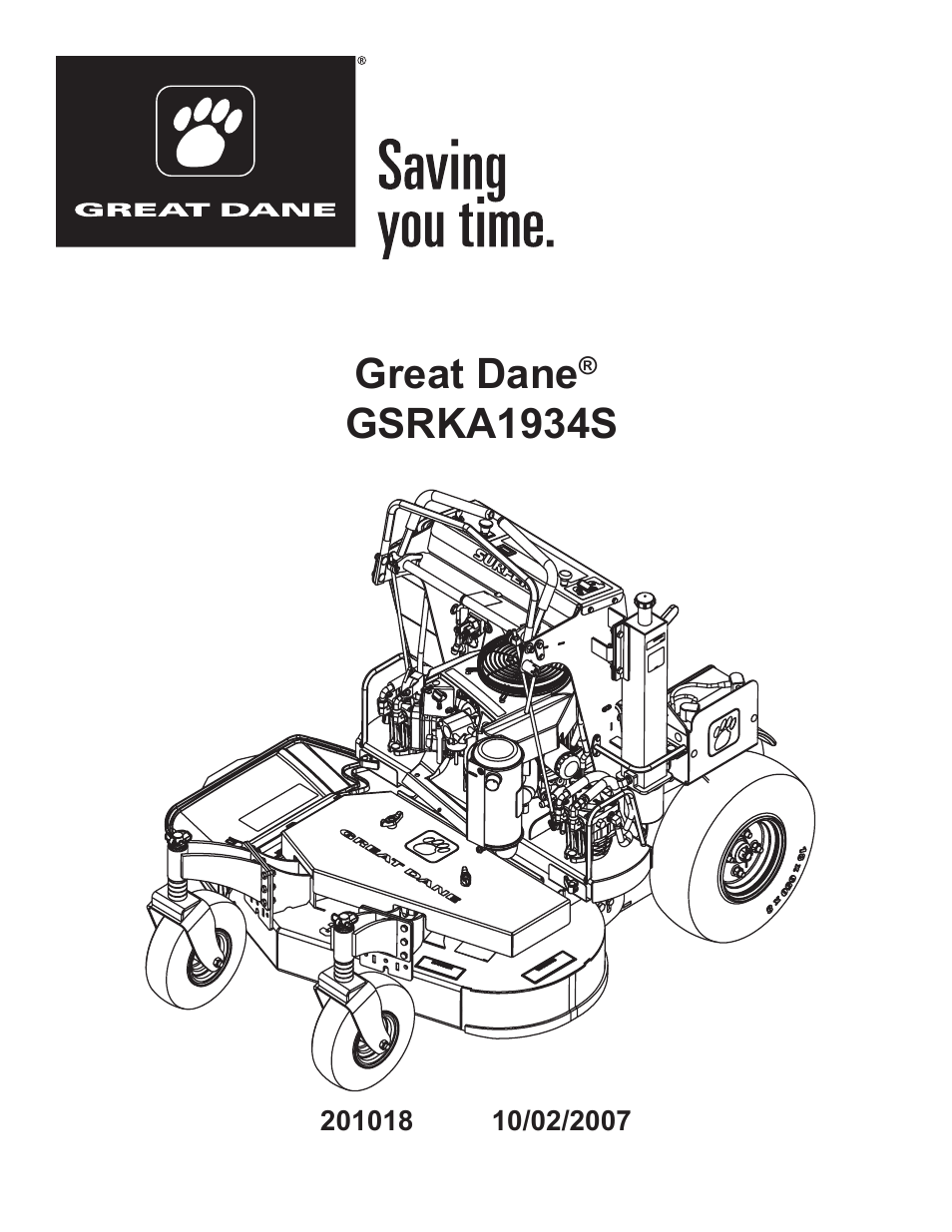 Great Dane GSRKA1934S User Manual | 64 pages