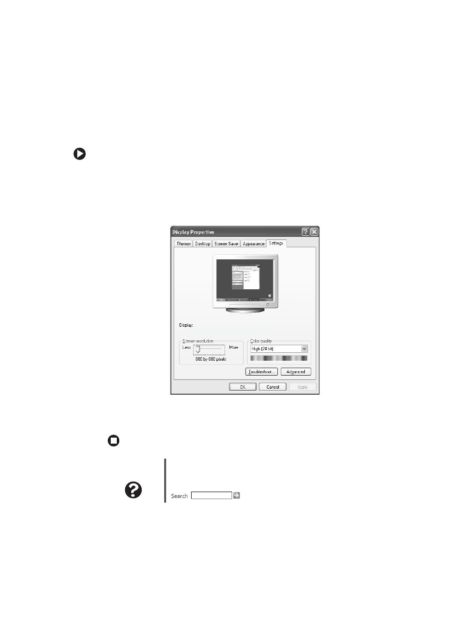Adjusting the screen resolution, To change the screen resolution | Gateway FPD1750 User Manual | Page 15 / 32