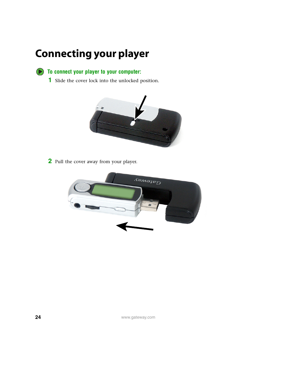 Connecting your player | Gateway Projector 210 User Manual | Page 27 / 52