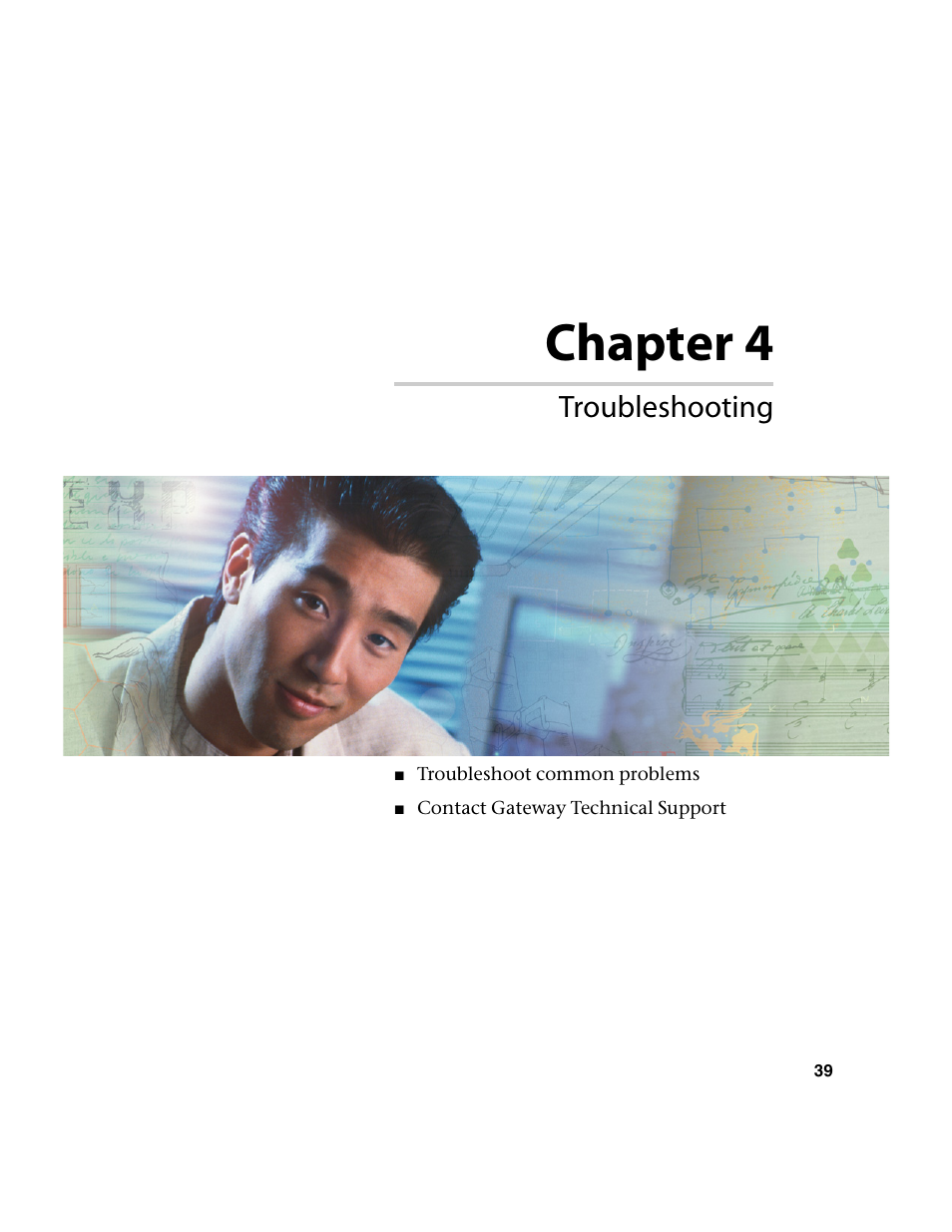 Troubleshooting, Chapter 4 | Gateway Projector 210 User Manual | Page 42 / 52