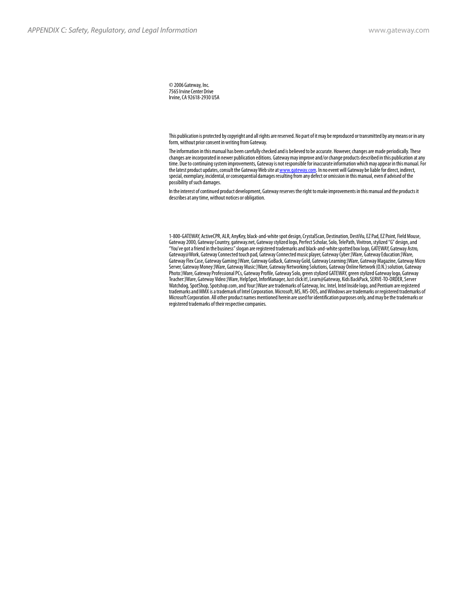Notices | Gateway E-826R User Manual | Page 111 / 116