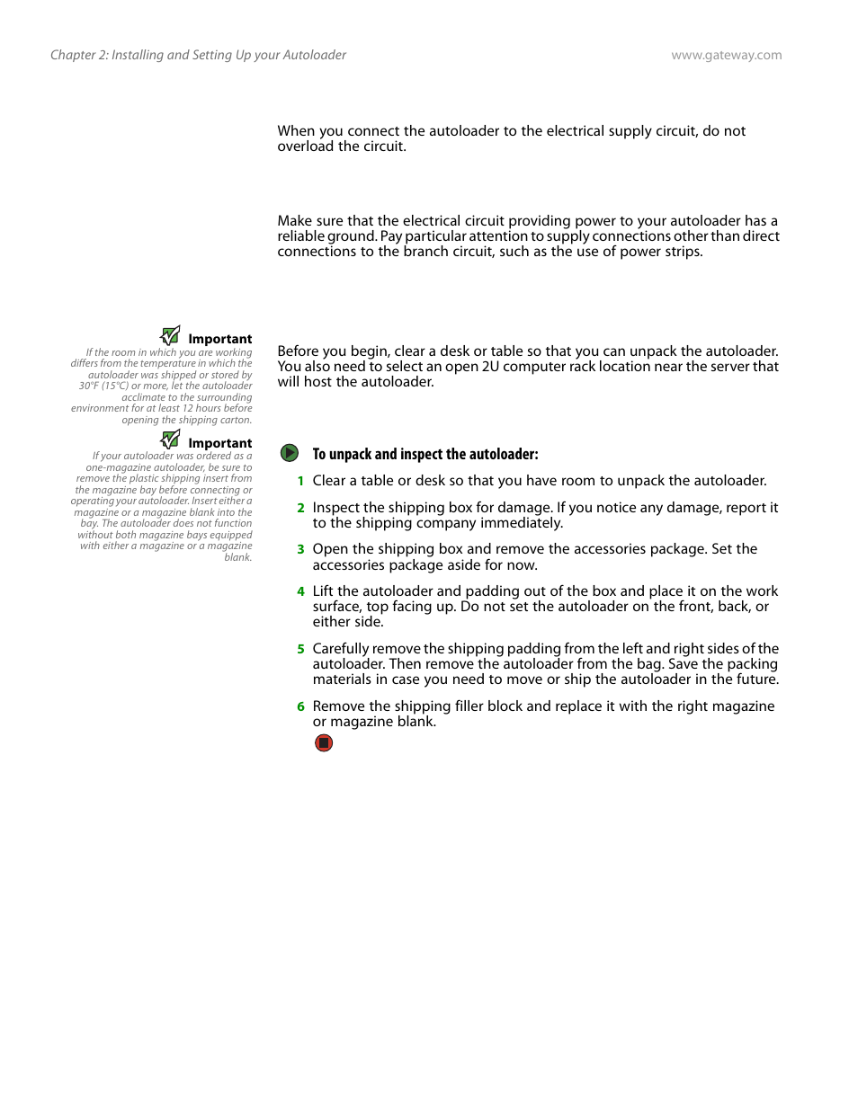 Unpacking the autoloader | Gateway E-826R User Manual | Page 17 / 116