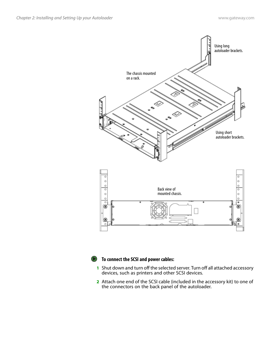 Connecting the scsi and power cables, Connecting the scsi and | Gateway E-826R User Manual | Page 25 / 116
