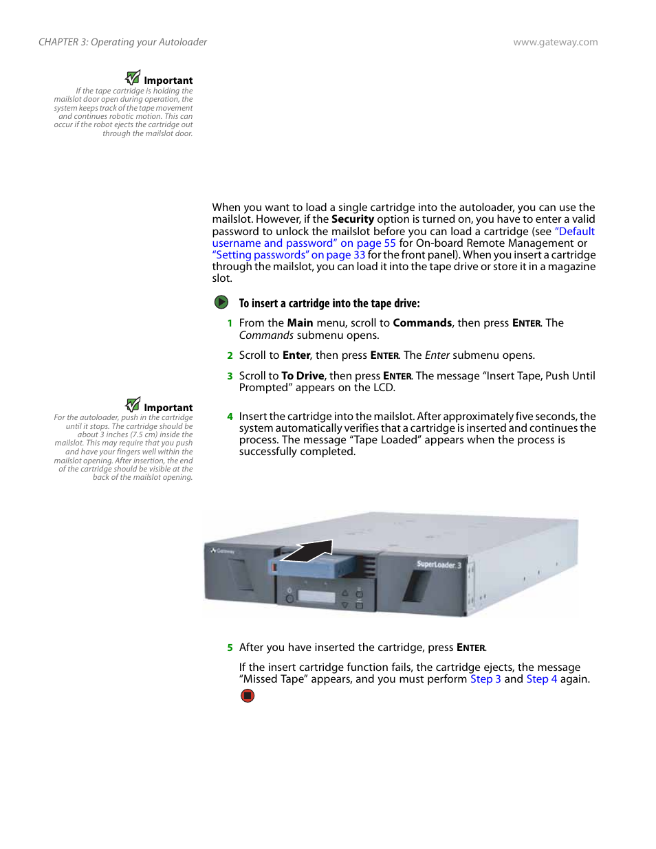 Inserting a single cartridge | Gateway E-826R User Manual | Page 43 / 116