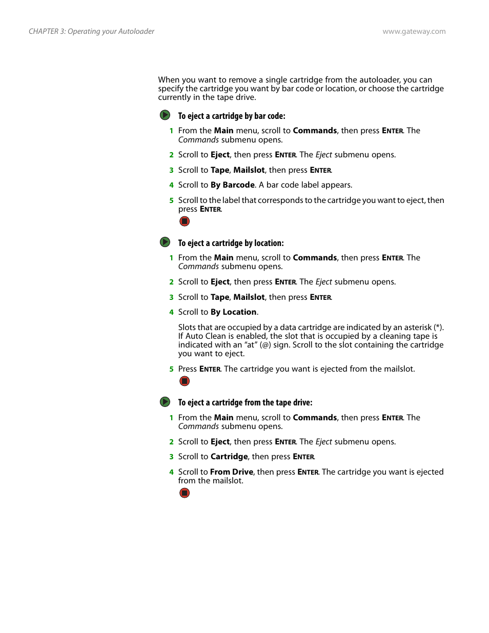 Ejecting a single cartridge | Gateway E-826R User Manual | Page 45 / 116