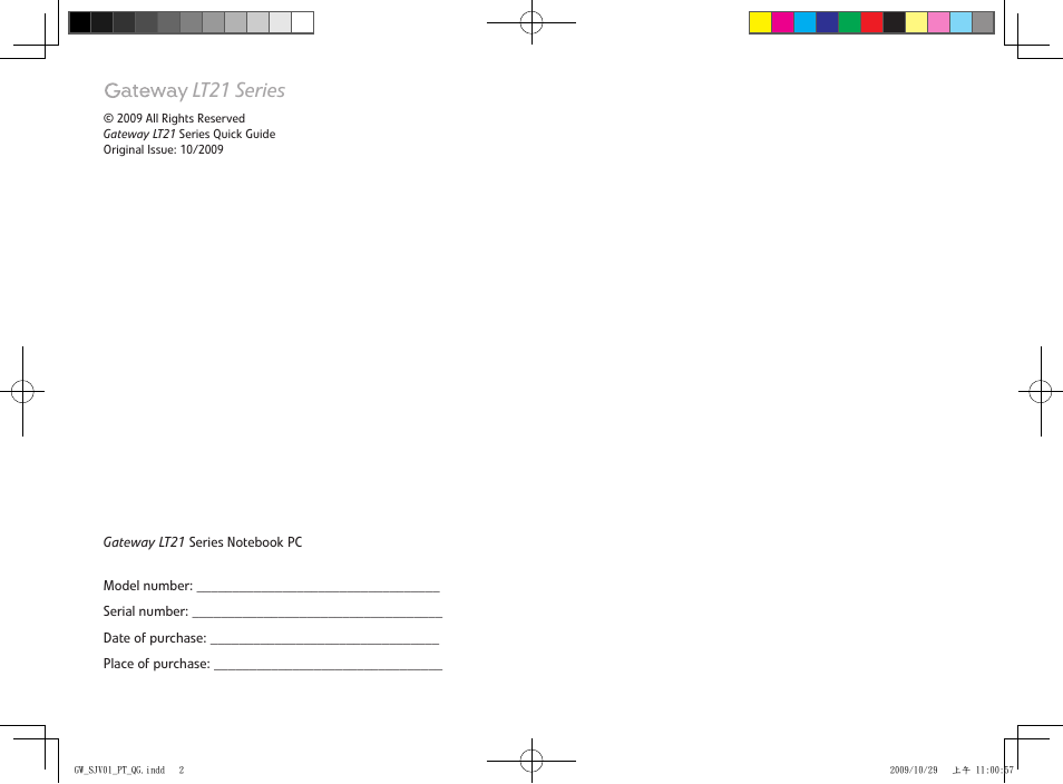 Lt21 series | Gateway LT21 User Manual | Page 2 / 11