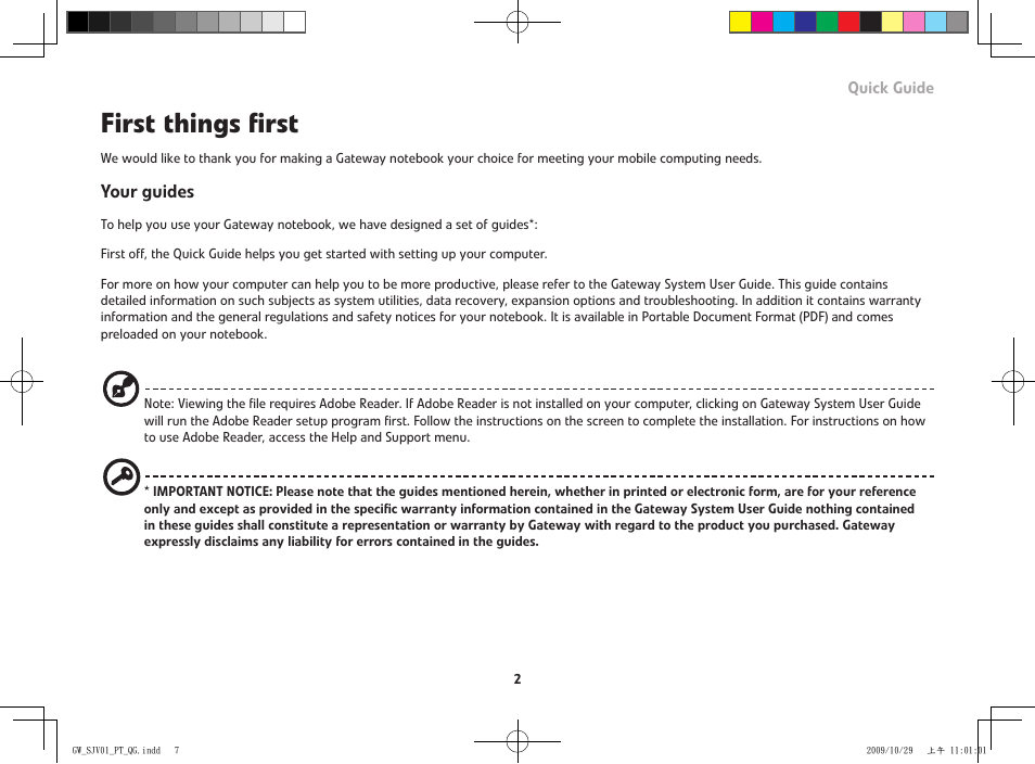 First things first, Your guides | Gateway LT21 User Manual | Page 7 / 11