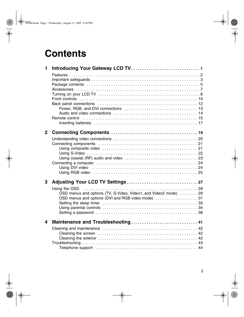 Gateway GTW-L17M103 User Manual | Page 3 / 58