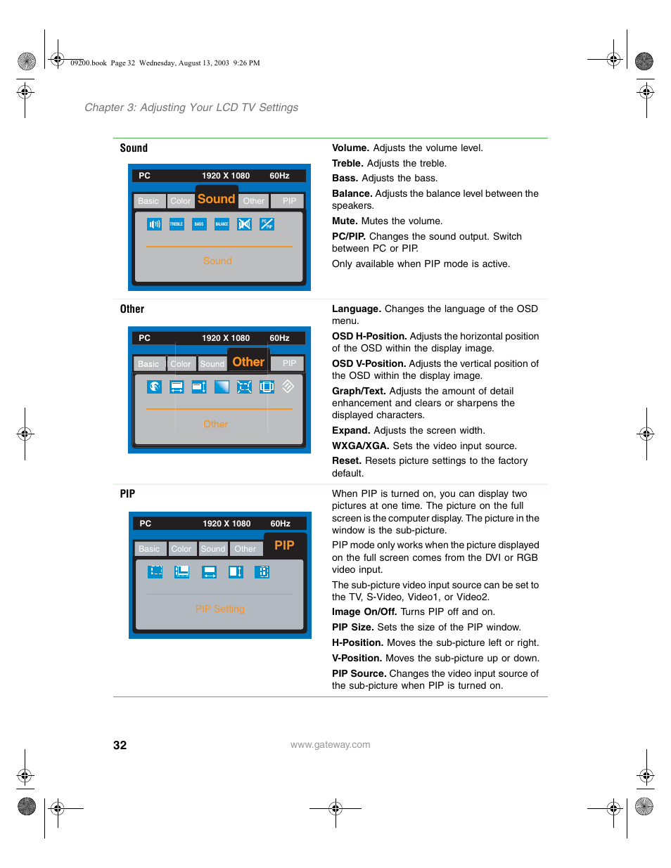 Sound | Gateway GTW-L17M103 User Manual | Page 36 / 58