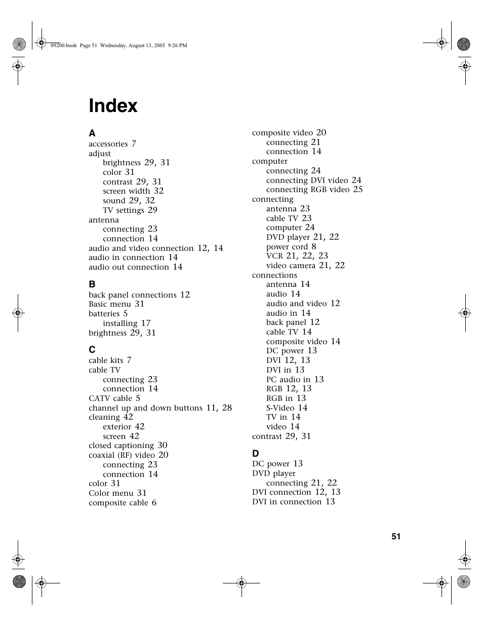 Index | Gateway GTW-L17M103 User Manual | Page 55 / 58