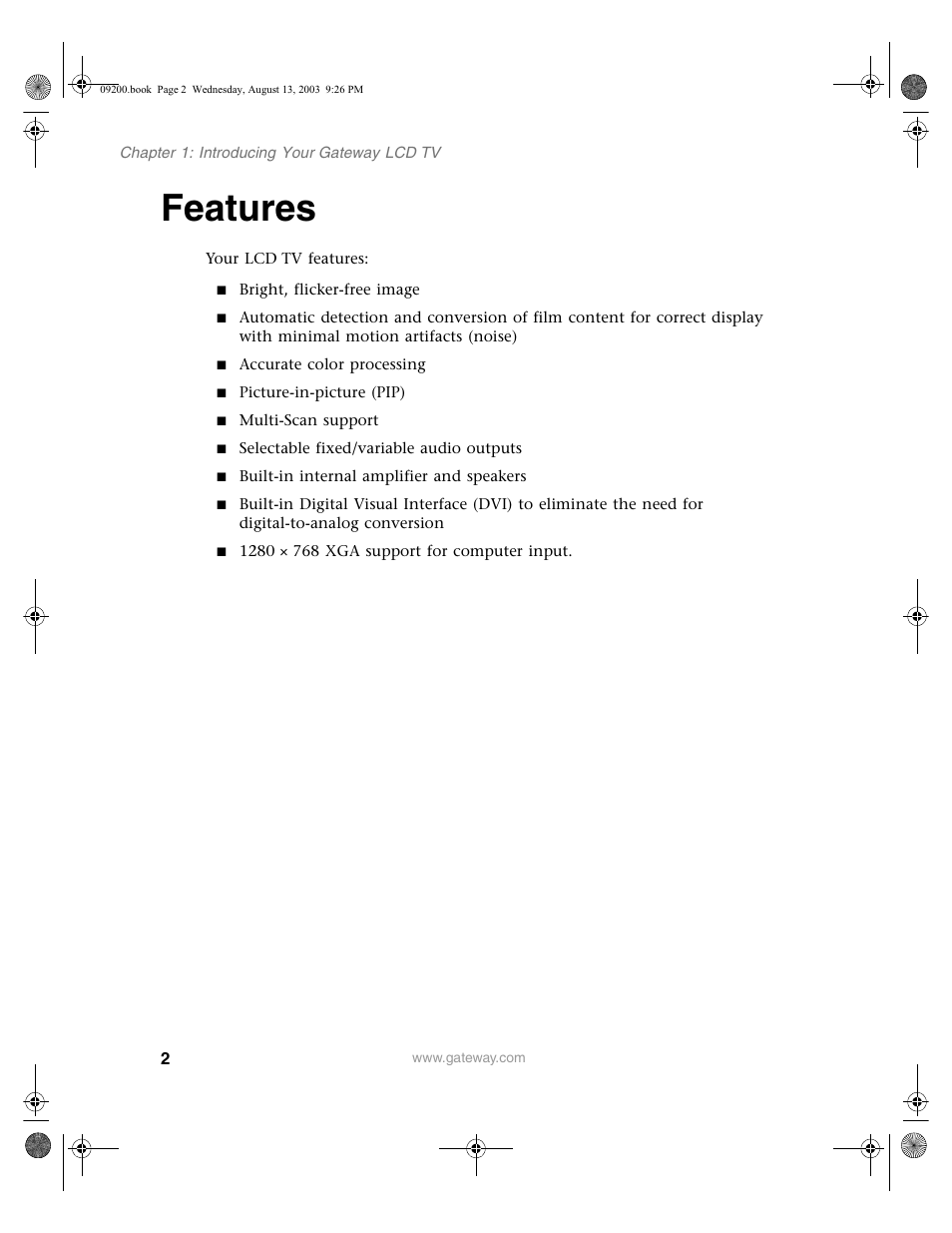 Features | Gateway GTW-L17M103 User Manual | Page 6 / 58
