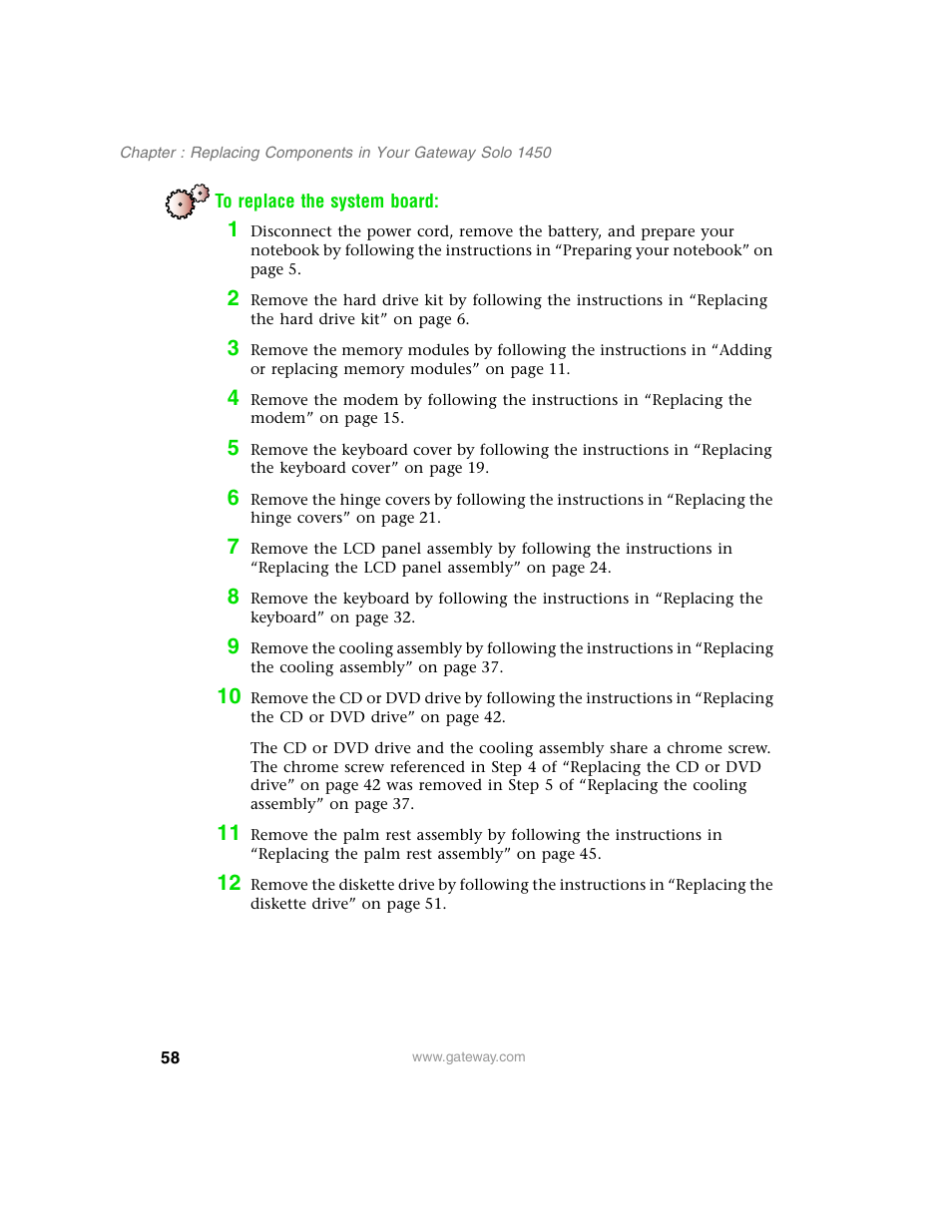 Gateway 1450 User Manual | Page 63 / 73