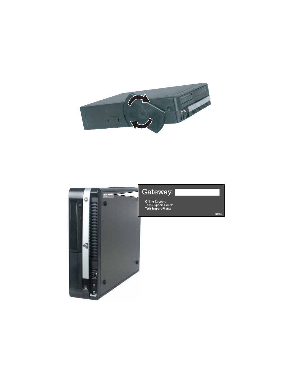 Desktop to tower conversion, Locating your serial number | Gateway E-2300 User Manual | Page 17 / 134