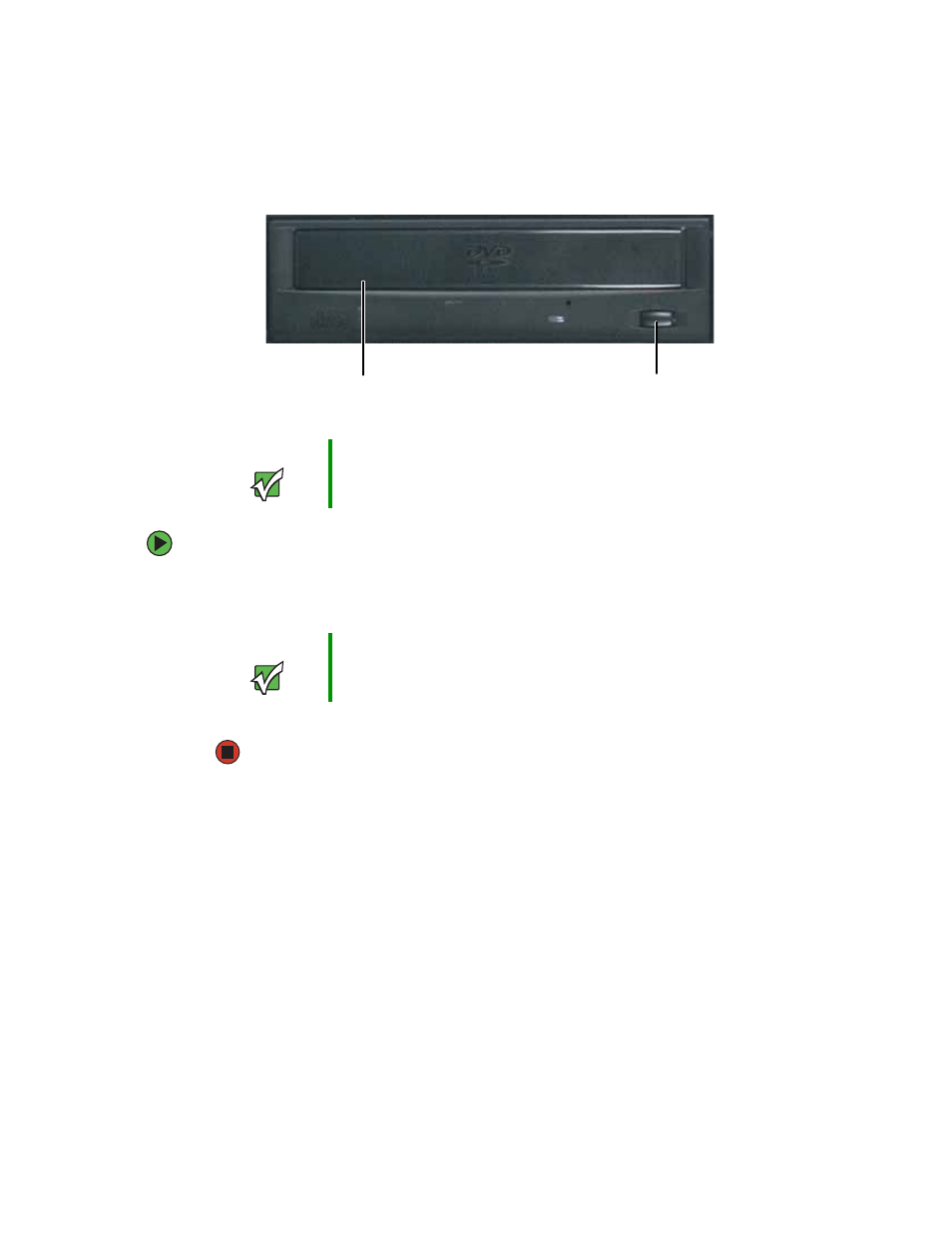 Inserting a cd or dvd | Gateway E-2300 User Manual | Page 41 / 134