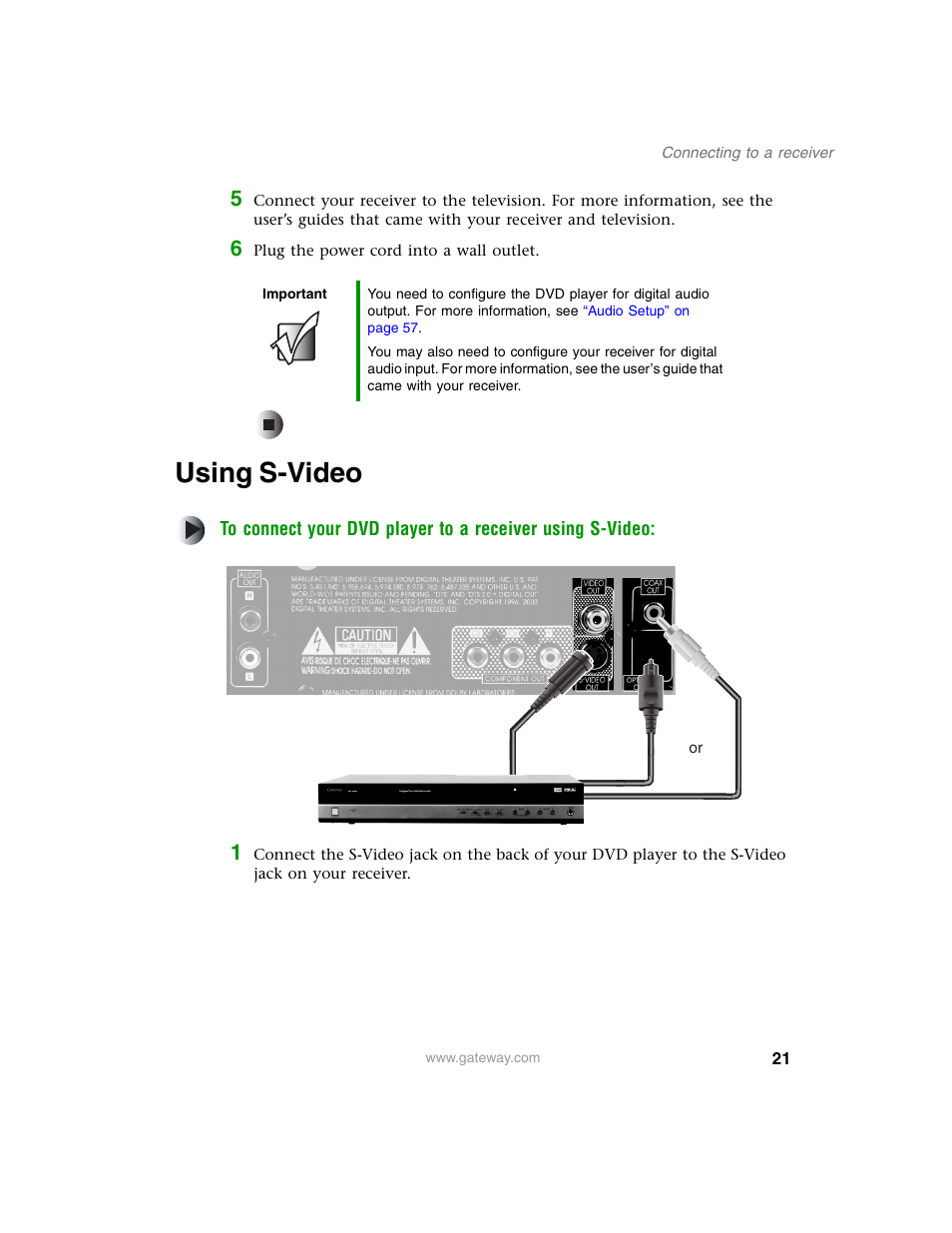Using s-video | Gateway AD-520 User Manual | Page 27 / 92