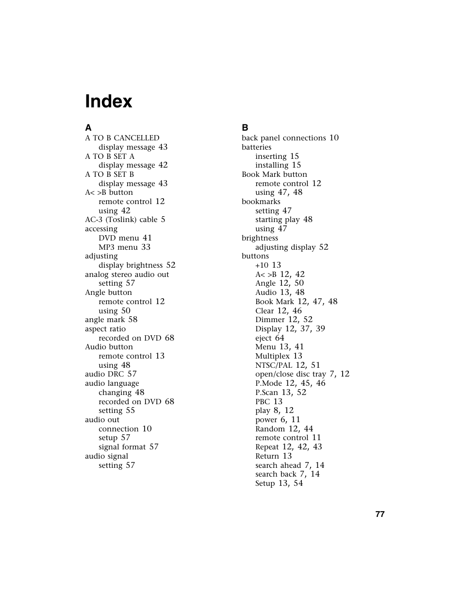 Index | Gateway AD-520 User Manual | Page 83 / 92