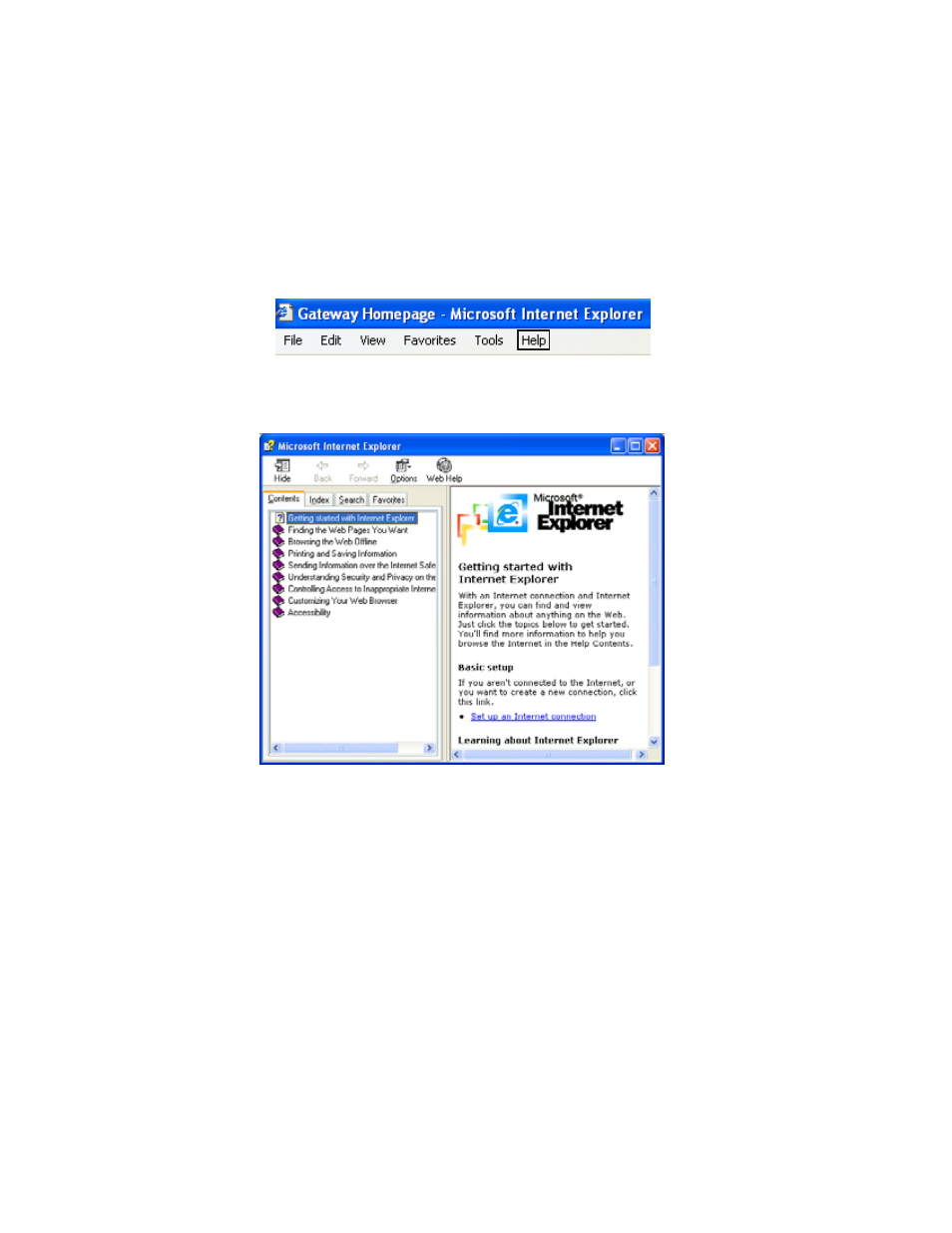 Online help, Gateway contact information, Online help gateway contact information | Gateway E-4100 User Manual | Page 10 / 144