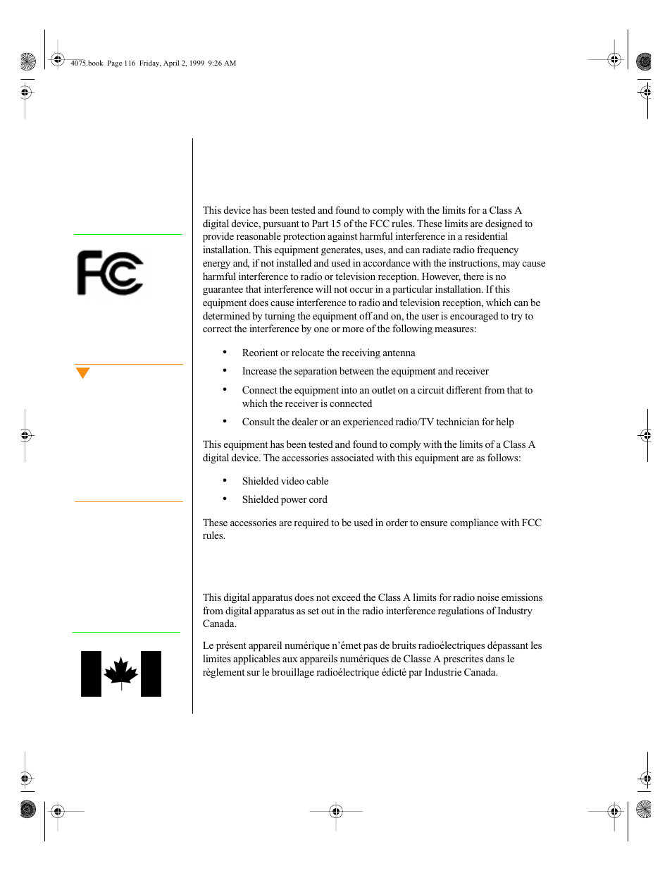 Regulatory compliance statements, Fcc notice, Industry canada notice | Fcc notice industry canada notice | Gateway ALR 7300 User Manual | Page 126 / 138