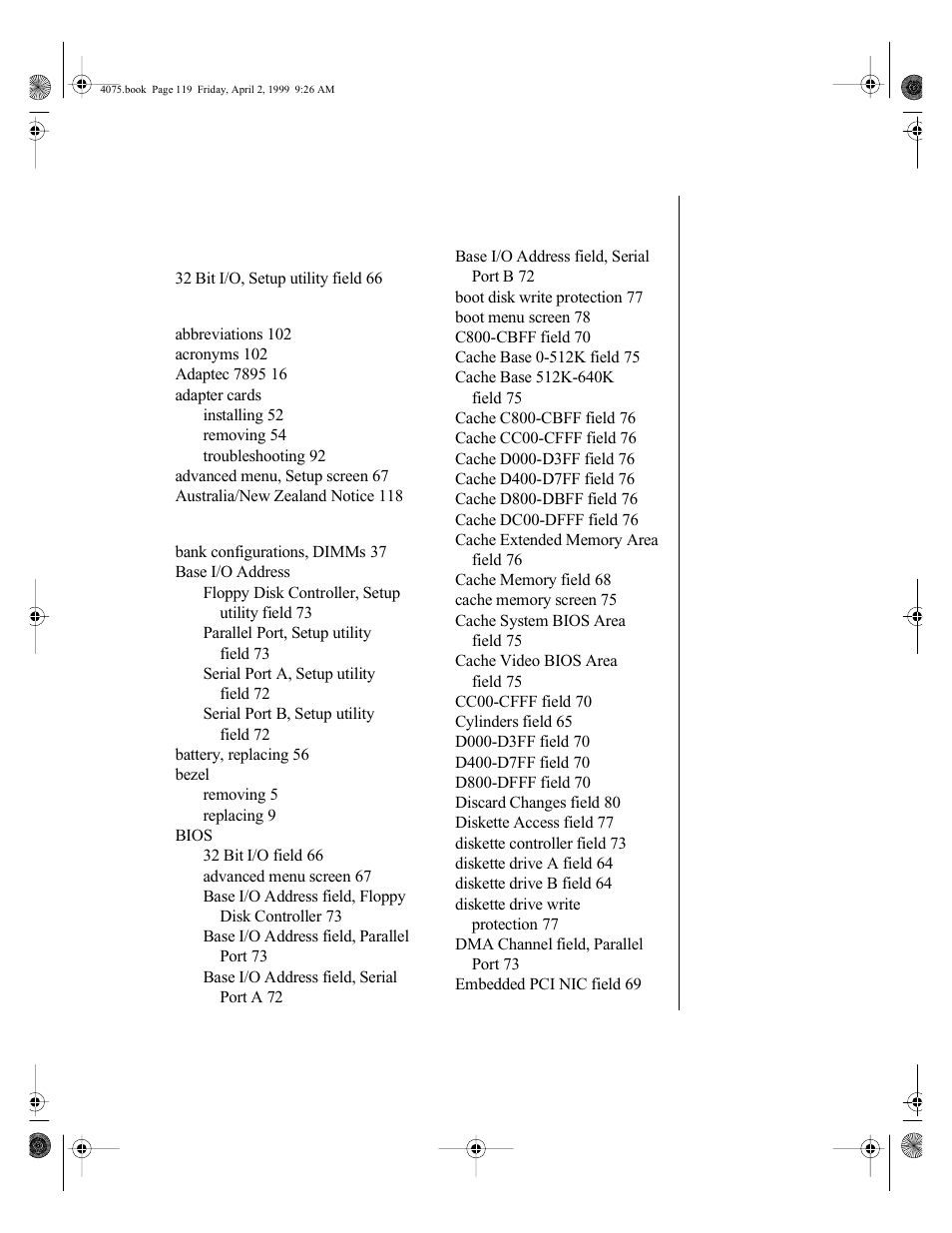 Index | Gateway ALR 7300 User Manual | Page 129 / 138