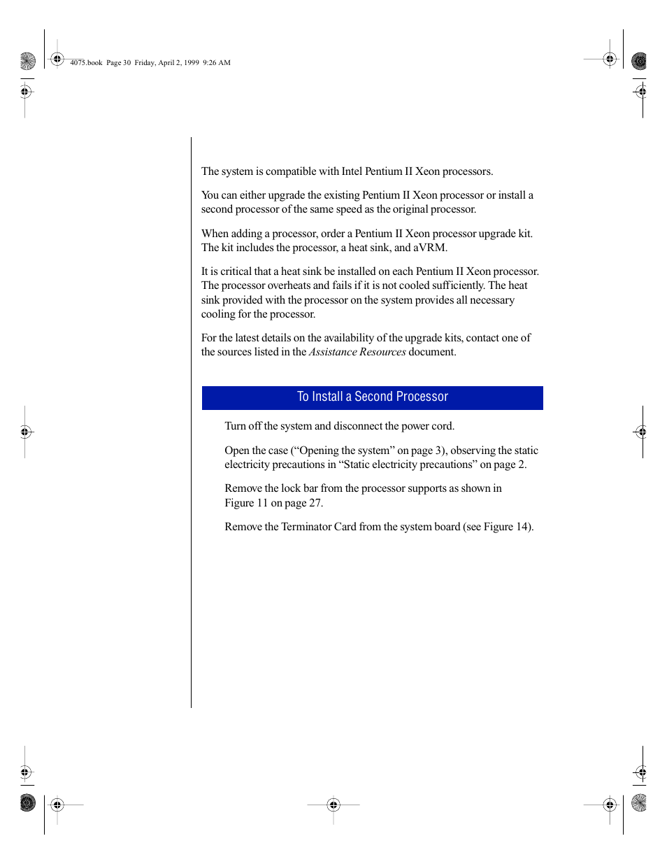 Installing a second processor | Gateway ALR 7300 User Manual | Page 40 / 138