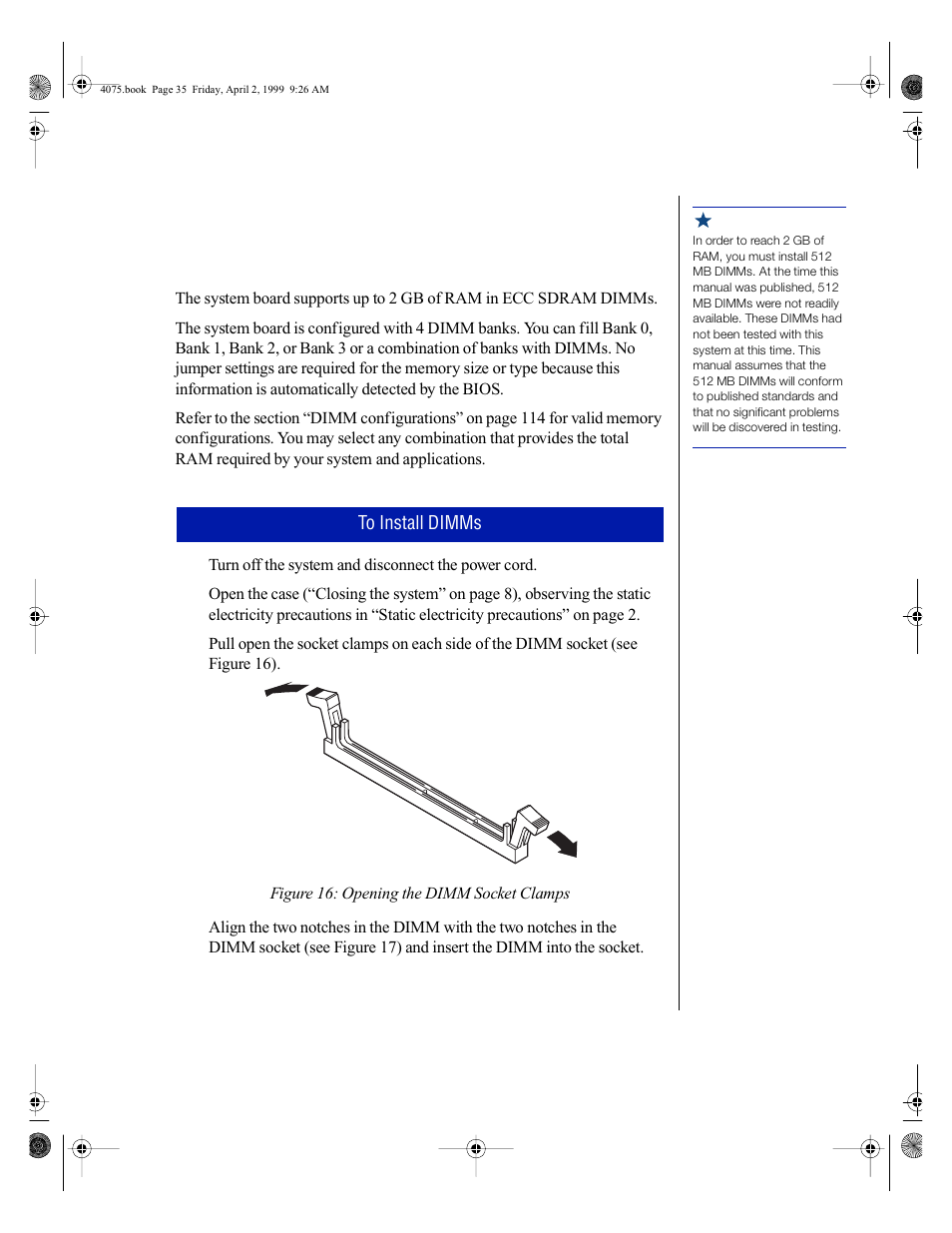 Installing memory and hardware, Installing memory | Gateway ALR 7300 User Manual | Page 45 / 138