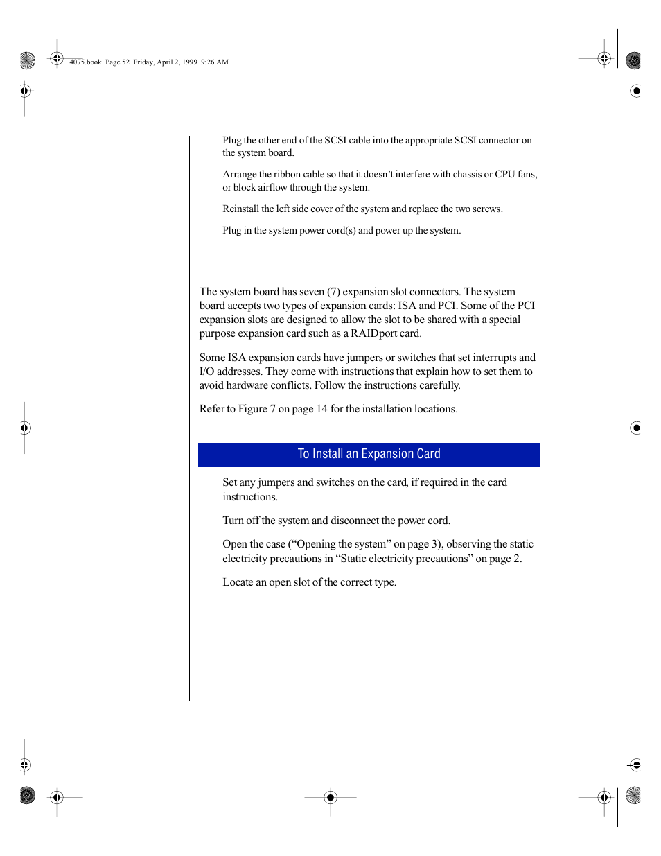 Adding an expansion card | Gateway ALR 7300 User Manual | Page 62 / 138