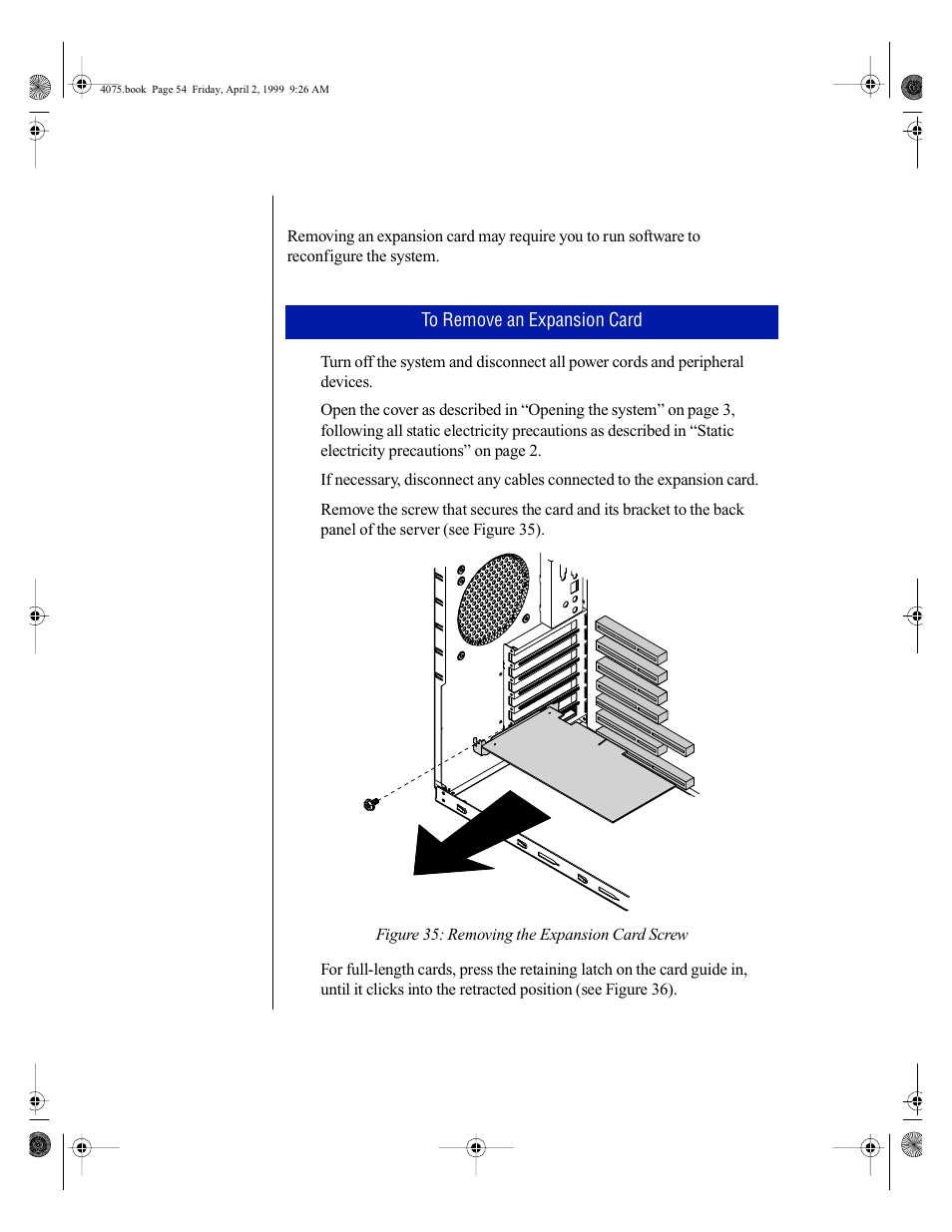 Removing an expansion card | Gateway ALR 7300 User Manual | Page 64 / 138