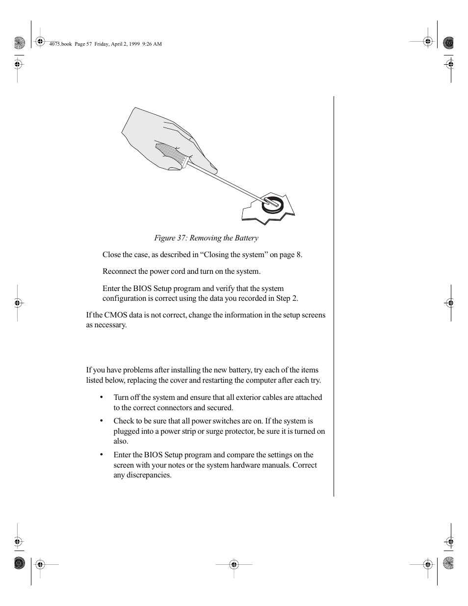 Troubleshooting the battery installation, Figure 37) | Gateway ALR 7300 User Manual | Page 67 / 138