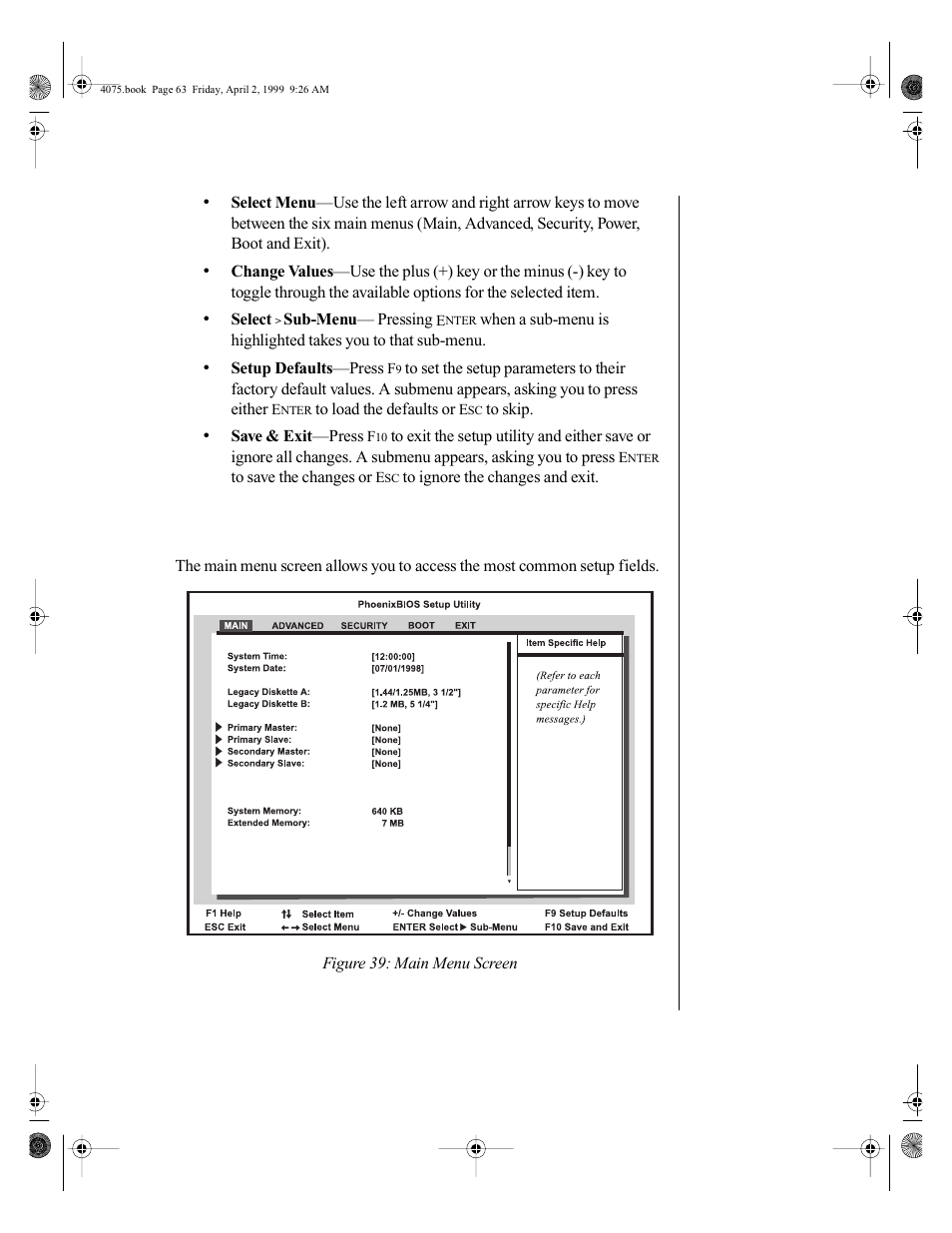 Main menu screen | Gateway ALR 7300 User Manual | Page 73 / 138