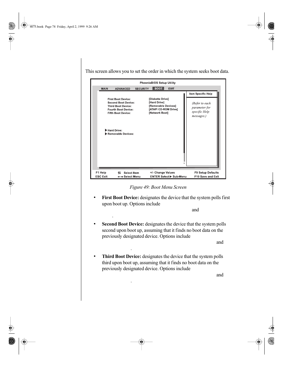 Boot menu screen | Gateway ALR 7300 User Manual | Page 88 / 138