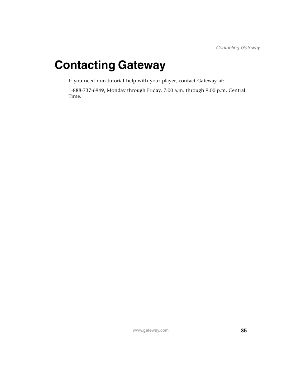 Contacting gateway | Gateway DMP-110 User Manual | Page 39 / 48