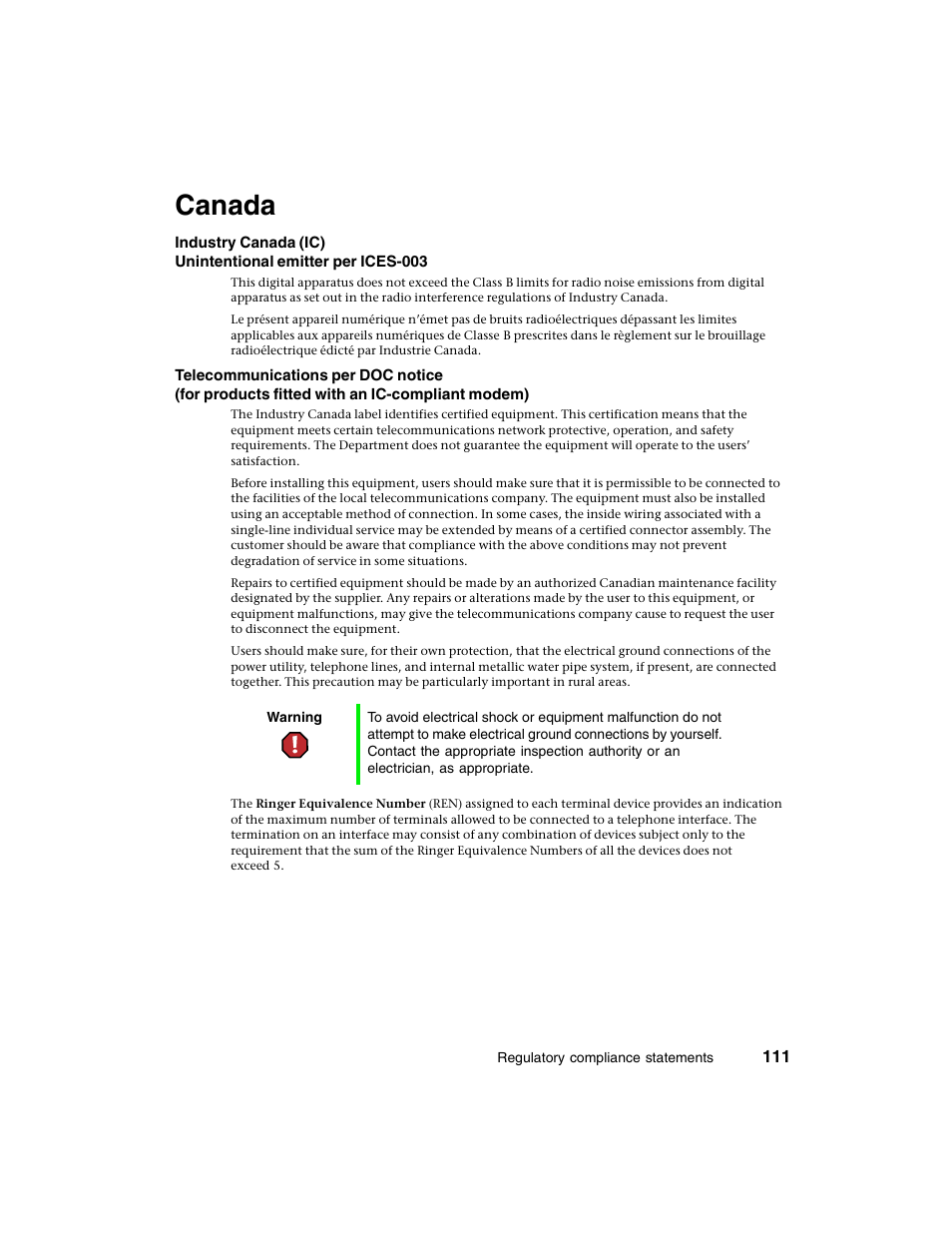 Canada | Gateway E-4650 User Manual | Page 119 / 134