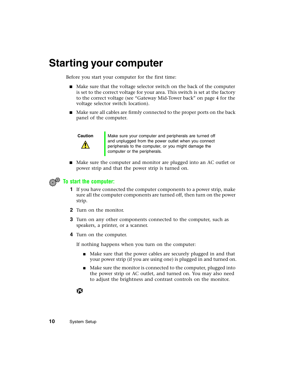 Starting your computer | Gateway E-4650 User Manual | Page 18 / 134