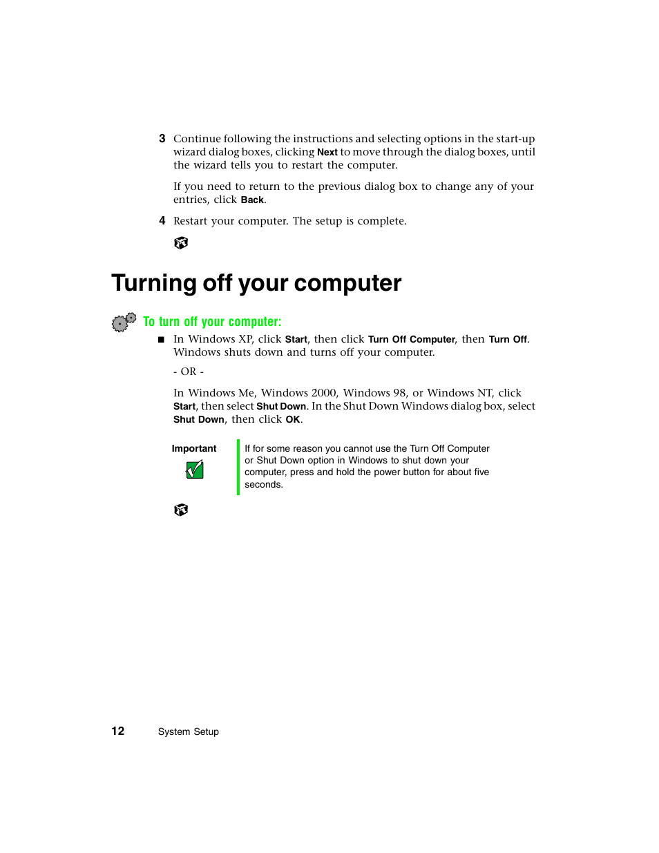 Turning off your computer | Gateway E-4650 User Manual | Page 20 / 134