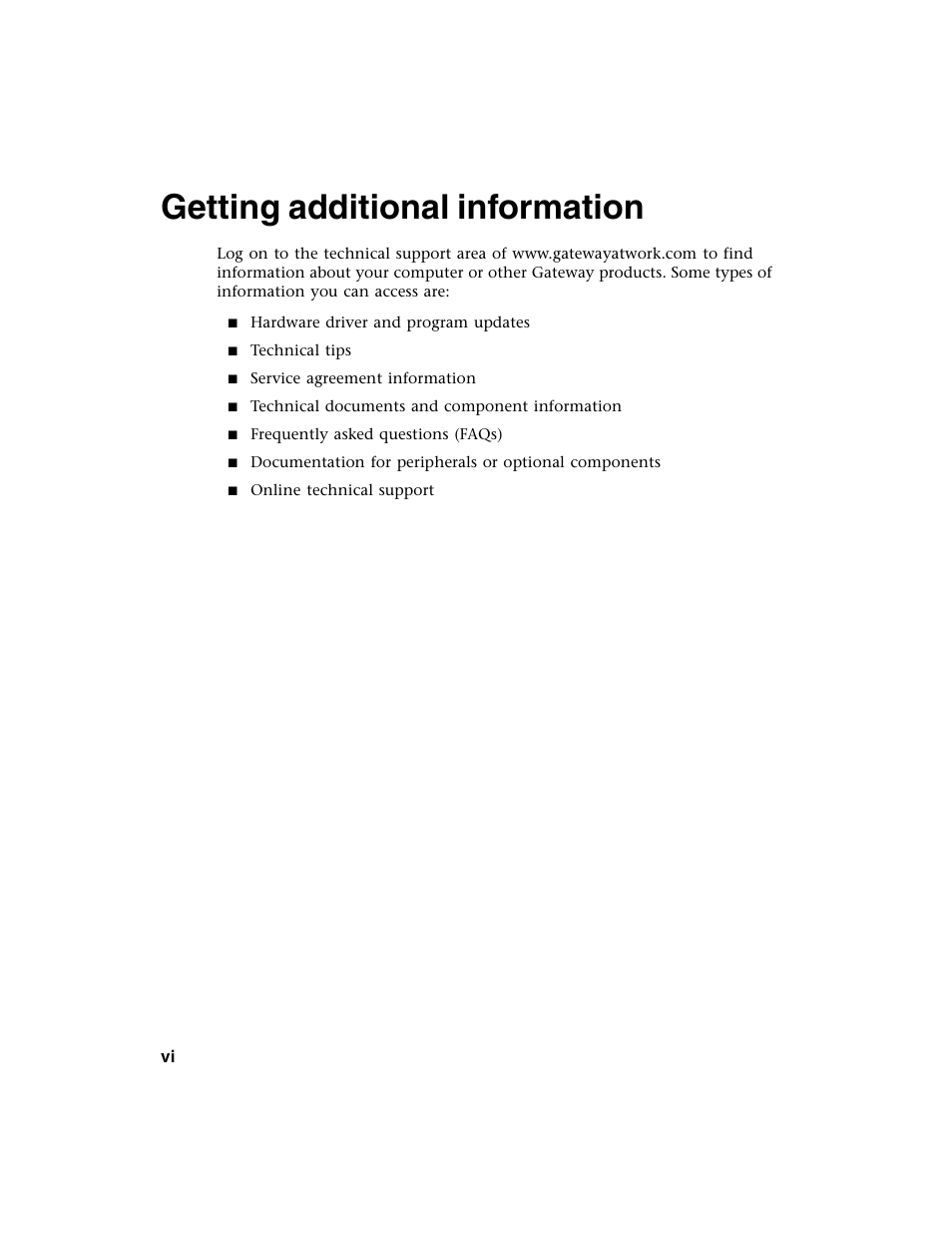 Getting additional information | Gateway E-4650 User Manual | Page 8 / 134