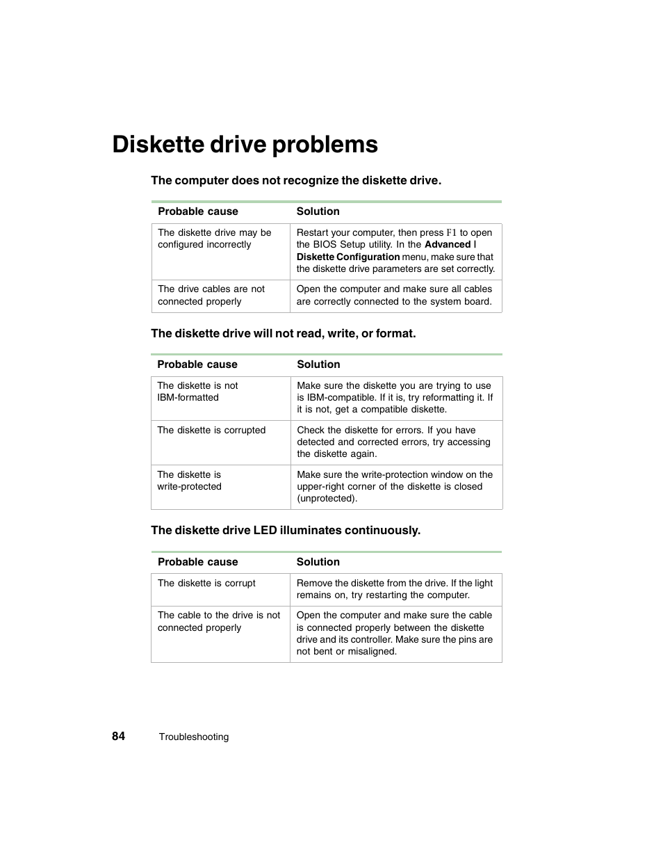 Diskette drive problems | Gateway E-4650 User Manual | Page 92 / 134