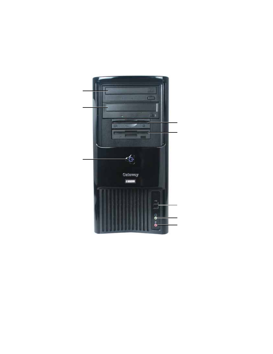 Front | Gateway E-6300 User Manual | Page 14 / 136