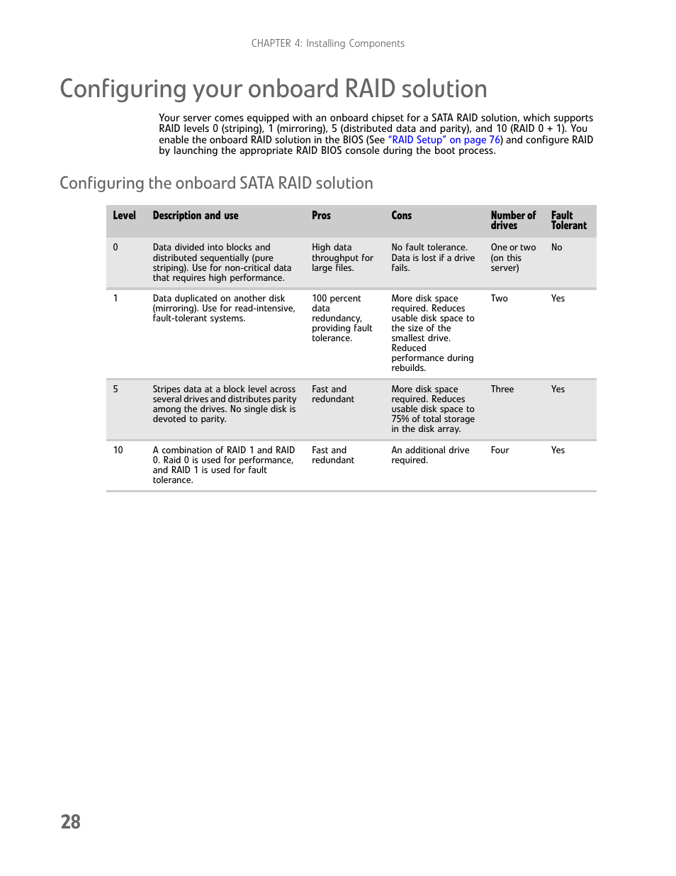 Configuring your onboard raid solution, Configuring the onboard sata raid solution | Gateway E-9232T User Manual | Page 34 / 96