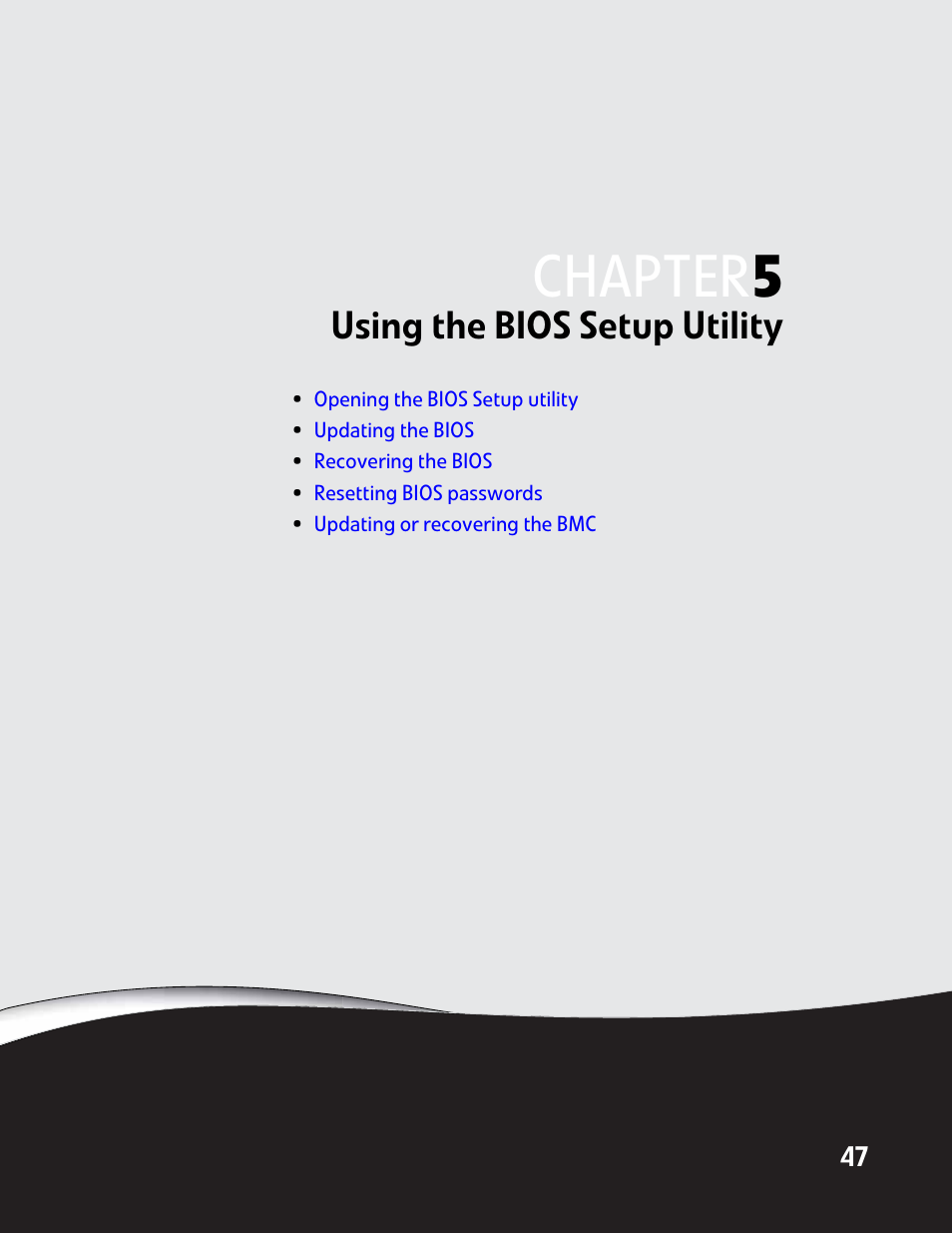 Using the bios setup utility, Chapter 5: using the bios setup utility, Chapter | Gateway E-9232T User Manual | Page 53 / 96