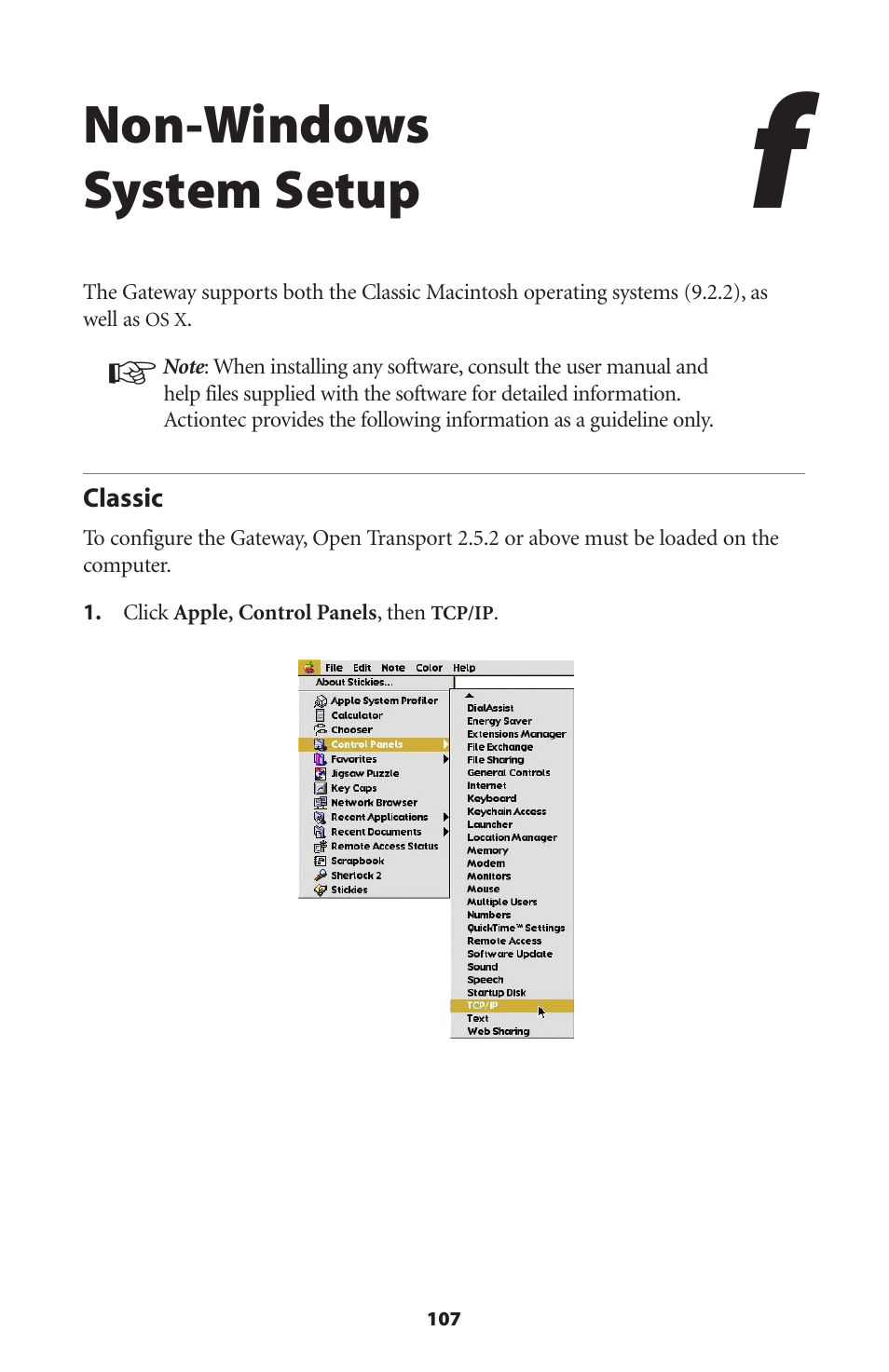 Non-windows system setup, Classic | Gateway GT704 User Manual | Page 110 / 119