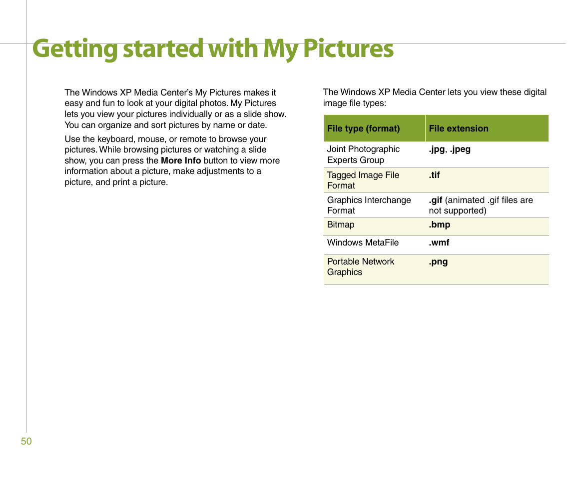 Getting started with my pictures | Gateway 610 User Manual | Page 56 / 108