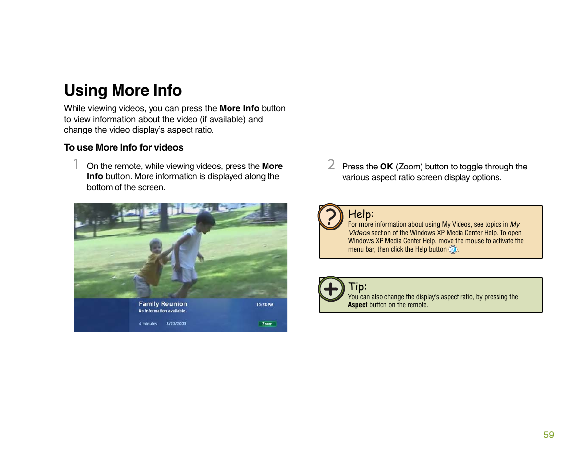 Using more info | Gateway 610 User Manual | Page 65 / 108