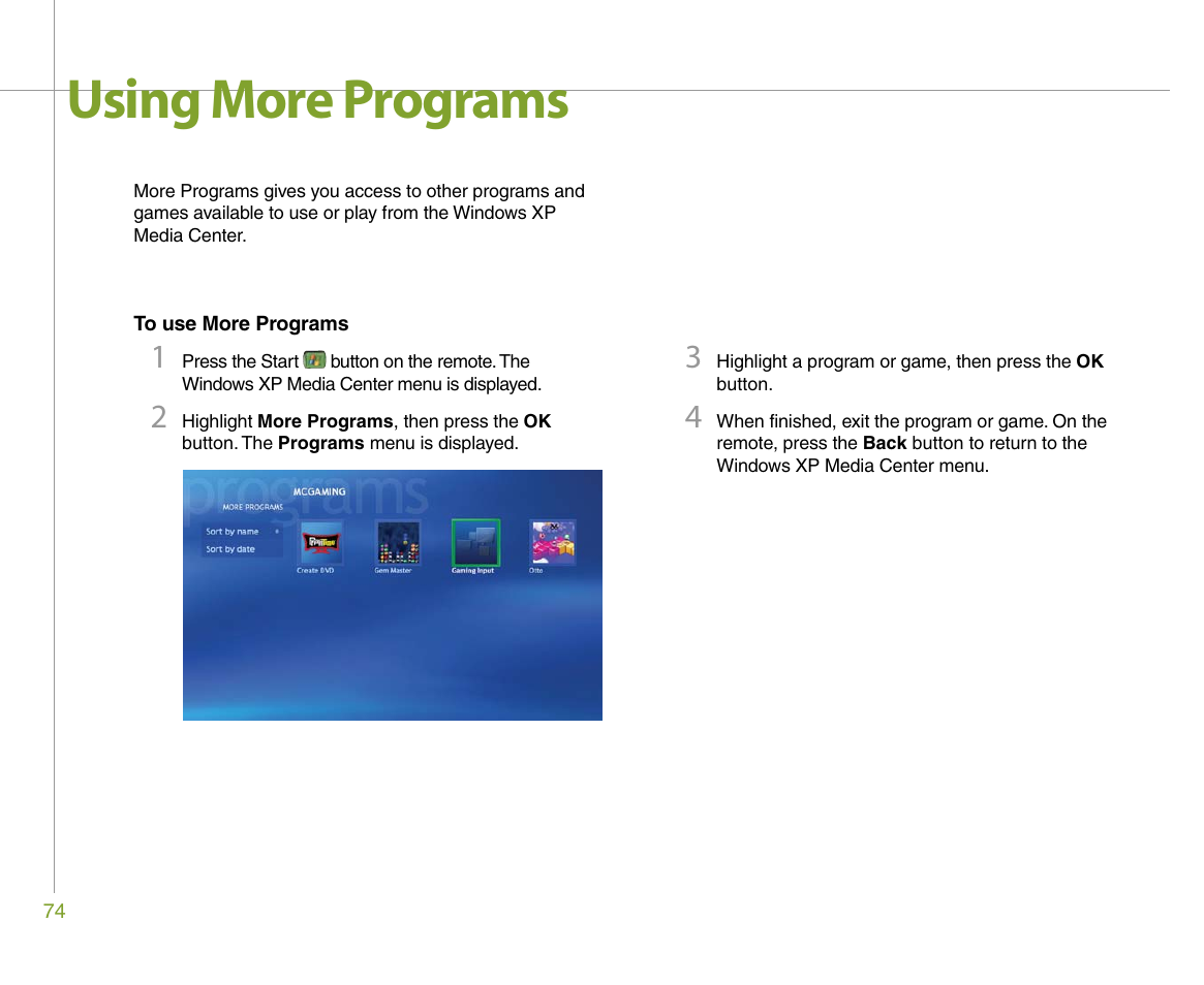 Using more programs | Gateway 610 User Manual | Page 80 / 108
