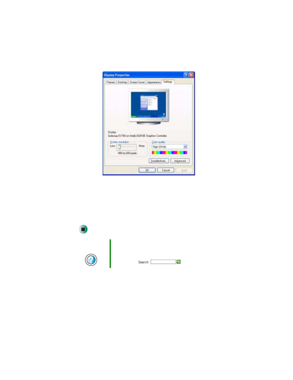 Adjusting the screen resolution | Gateway ProfileTM 5 User Manual | Page 141 / 292