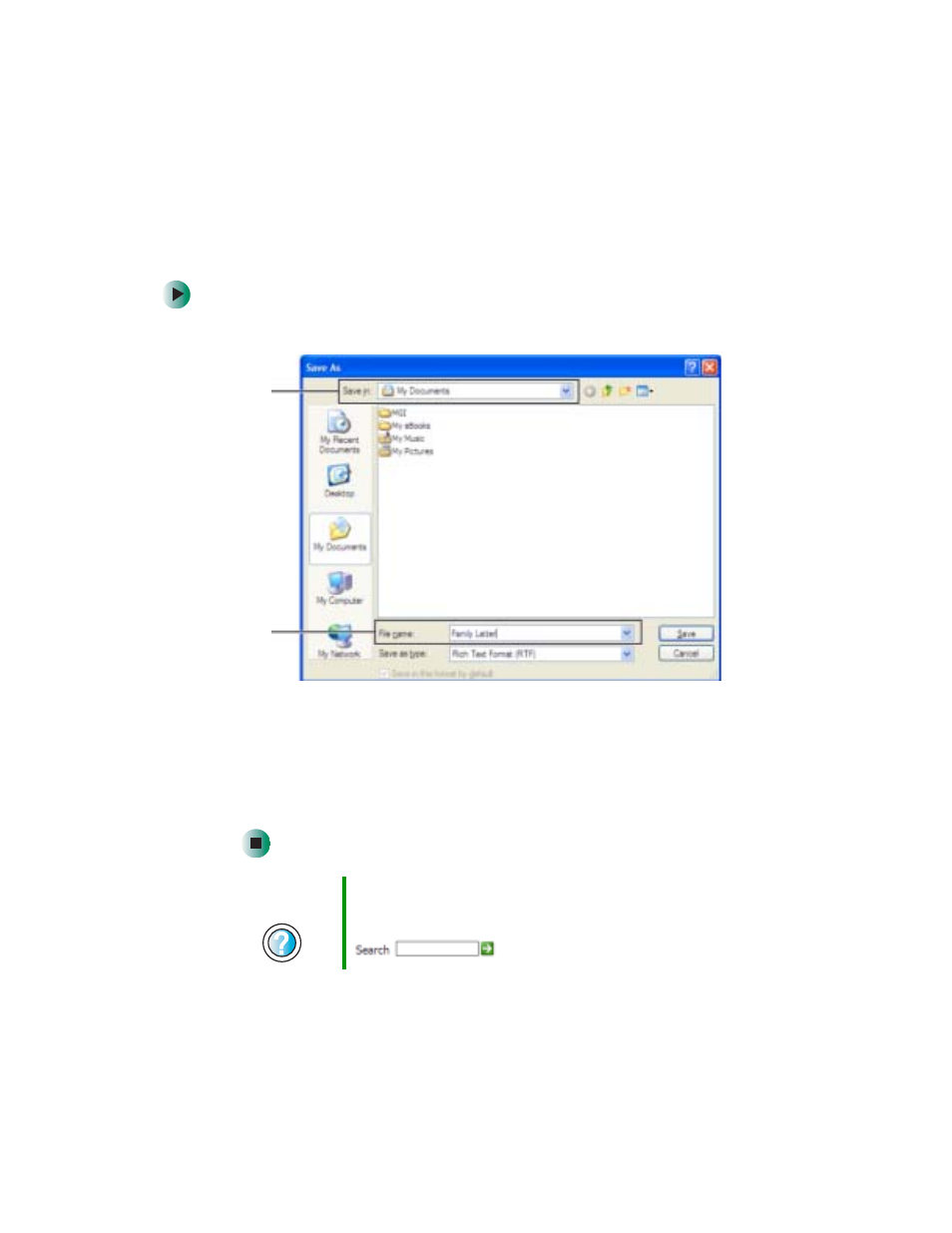 Saving a document, To save a document | Gateway ProfileTM 5 User Manual | Page 66 / 292