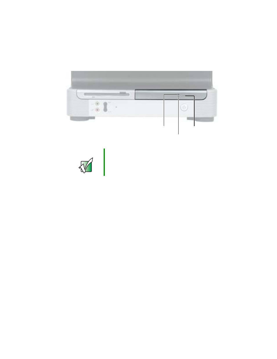 Inserting a cd or dvd | Gateway ProfileTM 5 User Manual | Page 85 / 292