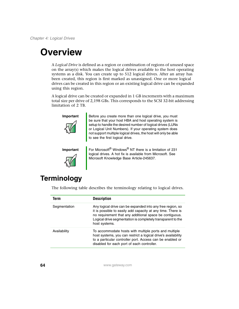 Overview, Terminology | Gateway 840 VT-100 User Manual | Page 69 / 250