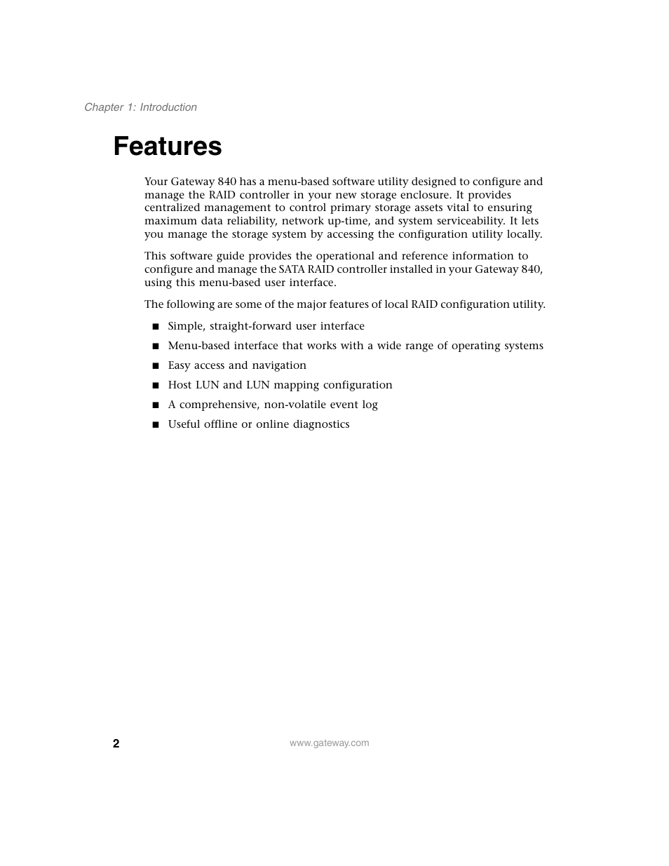 Features | Gateway 840 VT-100 User Manual | Page 7 / 250