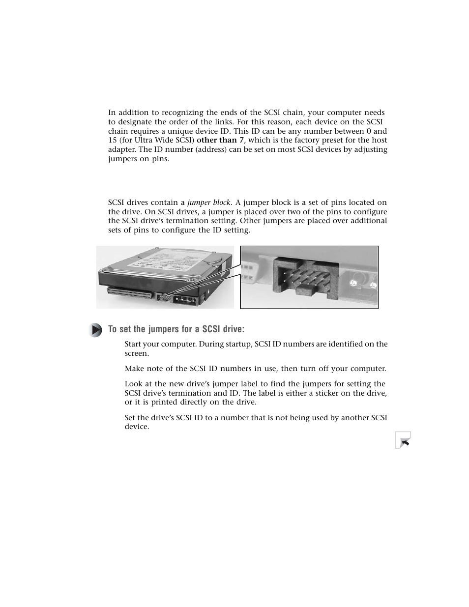 Setting the scsi jumpers | Gateway Computer Drive User Manual | Page 25 / 58