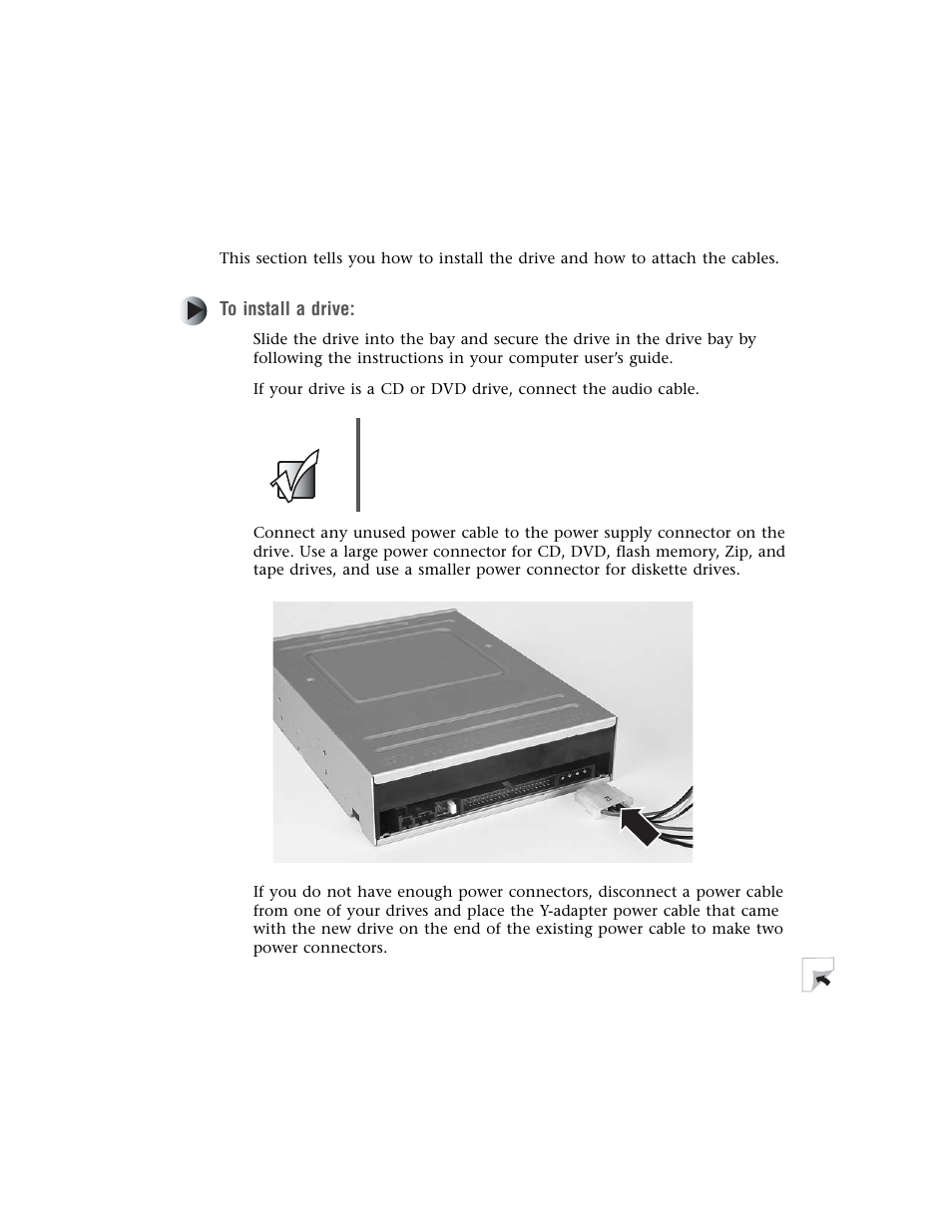 Installing a drive | Gateway Computer Drive User Manual | Page 27 / 58